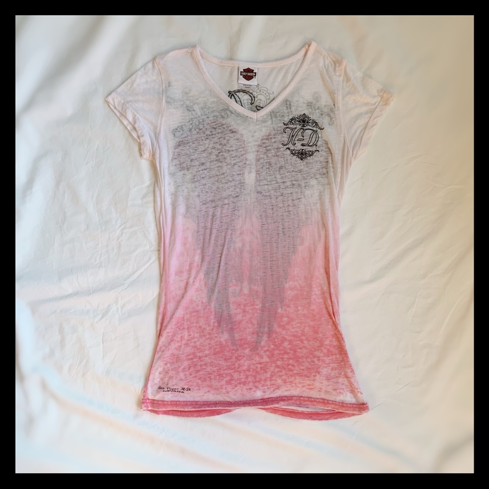 Pink & White Harley Davidson shirt